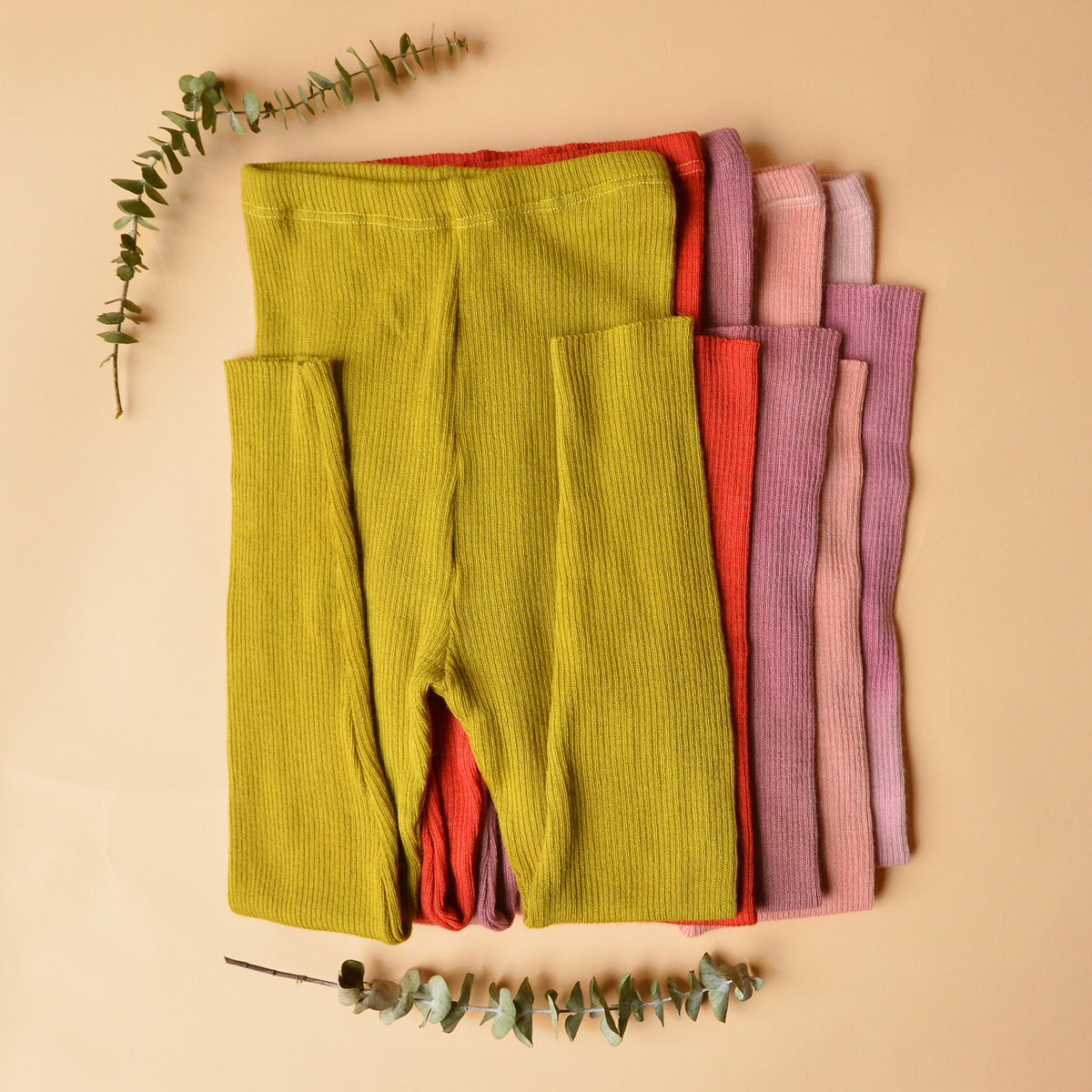 Plant Dyed  Fine Knitted Merino Rib 3/4 Length Leggings (Women 8-12) *Returning 2026