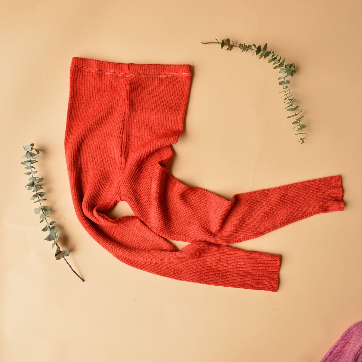 Plant Dyed  Fine Knitted Merino Rib 3/4 Length Leggings (Women 8-12) *Returning 2026