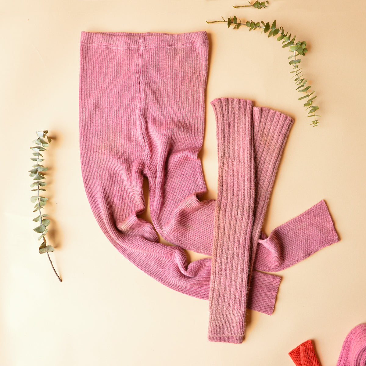 Plant Dyed  Fine Knitted Merino Rib 3/4 Length Leggings (Women 8-12) *Returning 2026