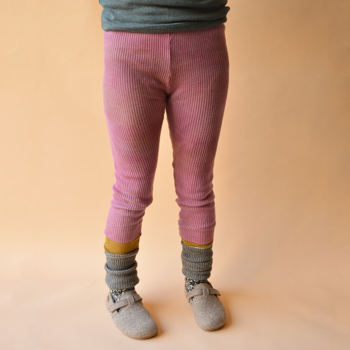 Plant Dyed  Fine Knitted Merino Rib 3/4 Length Leggings (Women 8-12) *Returning 2026