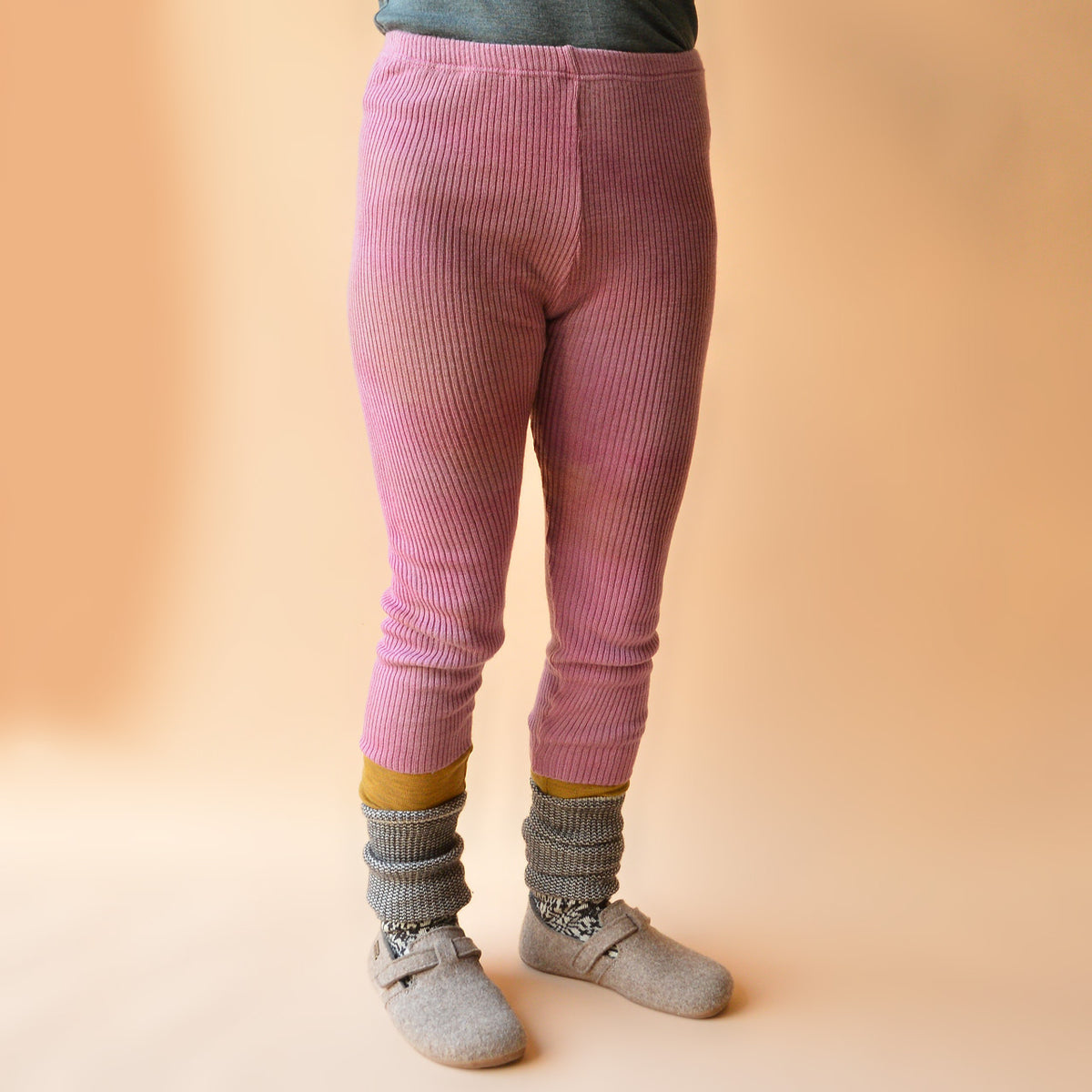 Plant Dyed  Fine Knitted Merino Rib 3/4 Length Leggings (Women 8-12) *Returning 2026