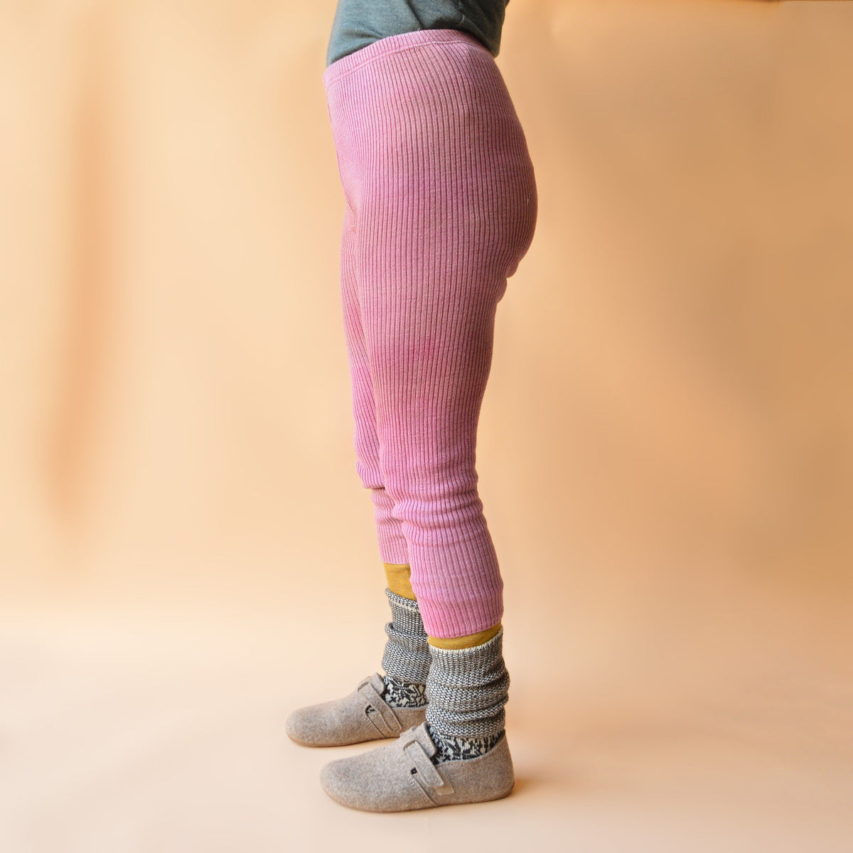 Plant Dyed  Fine Knitted Merino Rib 3/4 Length Leggings (Women 8-12) *Returning 2026