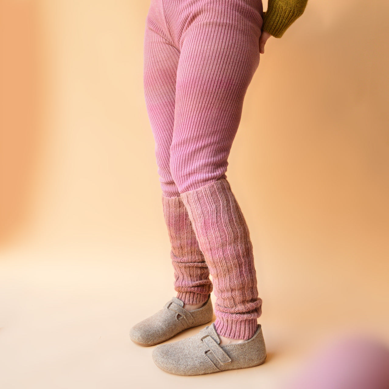 Plant Dyed  Fine Knitted Merino Rib 3/4 Length Leggings (Women 8-12) *Returning 2026