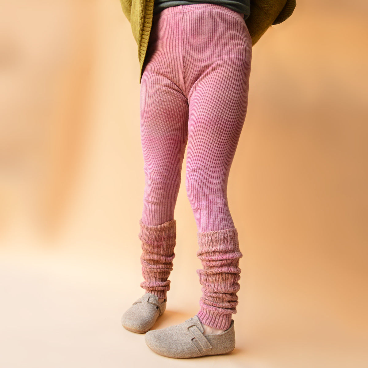 Plant Dyed  Fine Knitted Merino Rib 3/4 Length Leggings (Women 8-12) *Returning 2026