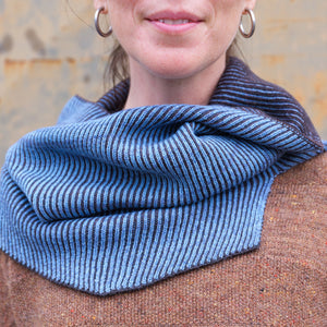 Brioche Split Cowl - 100% Extrafine Merino