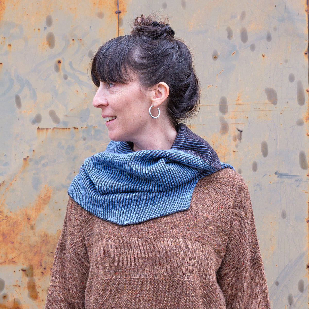 Brioche Split Cowl - 100% Extrafine Merino
