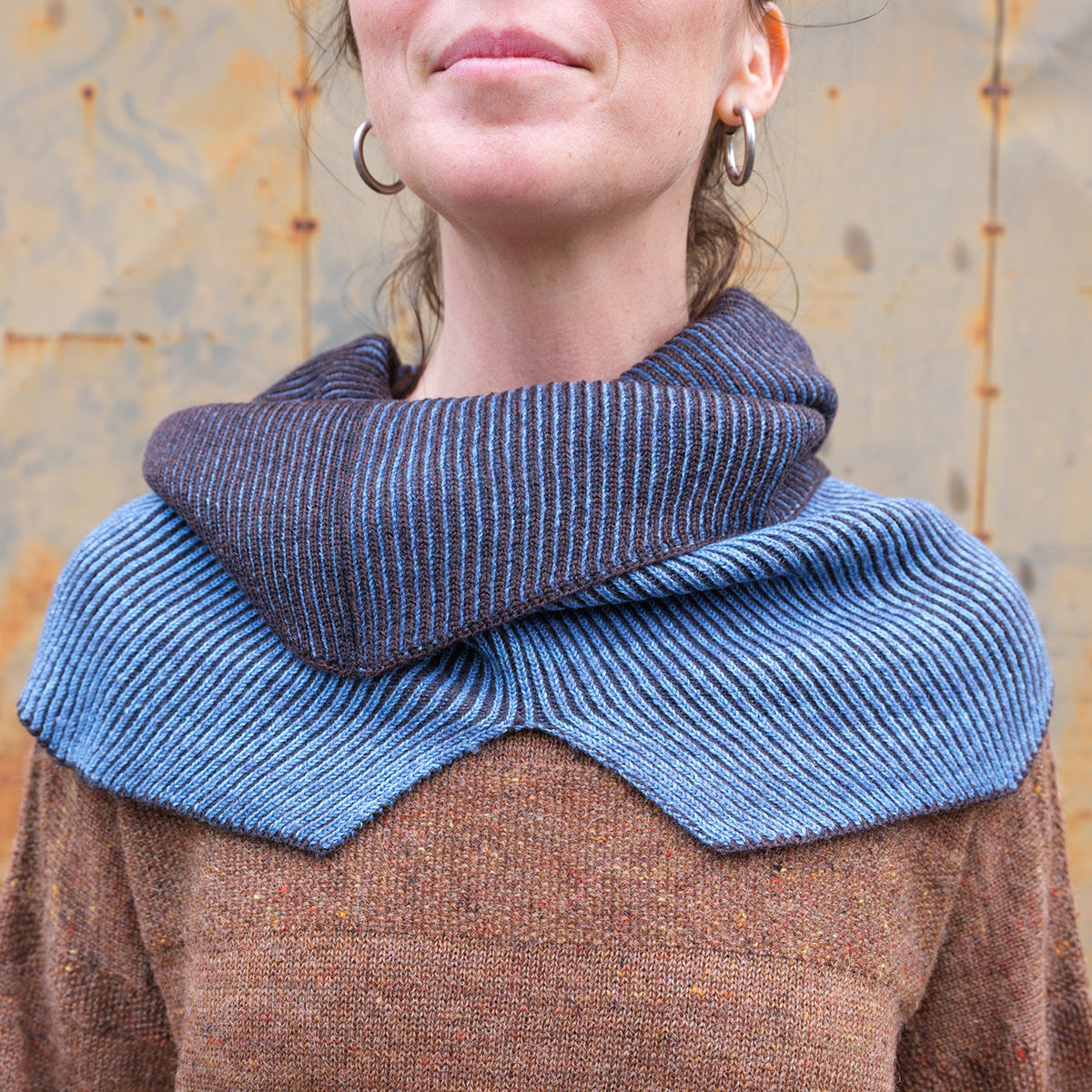 Brioche Split Cowl - 100% Extrafine Merino