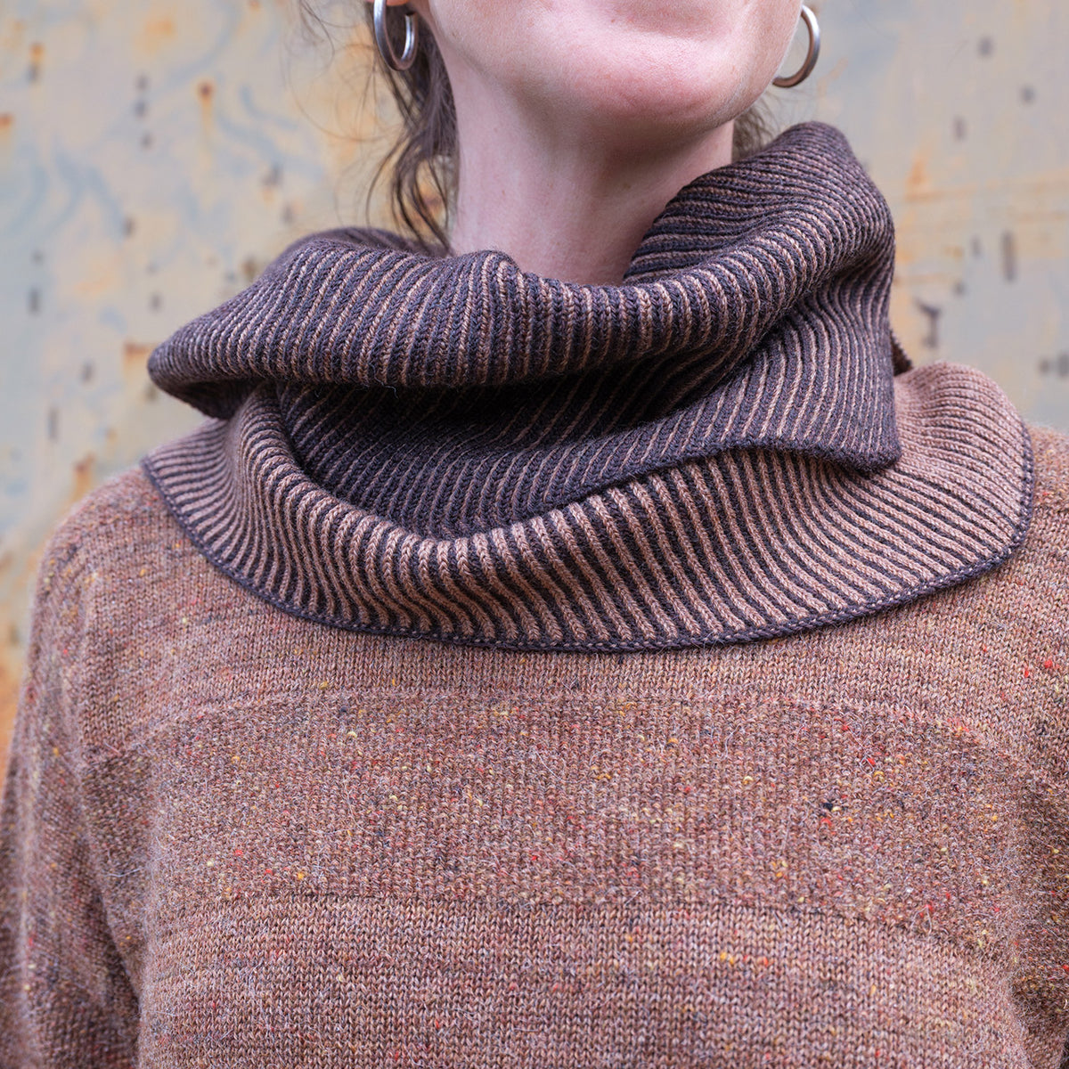 Brioche Split Cowl - 100% Extrafine Merino