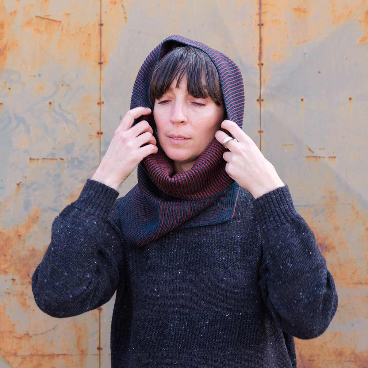 Brioche Split Cowl - 100% Extrafine Merino