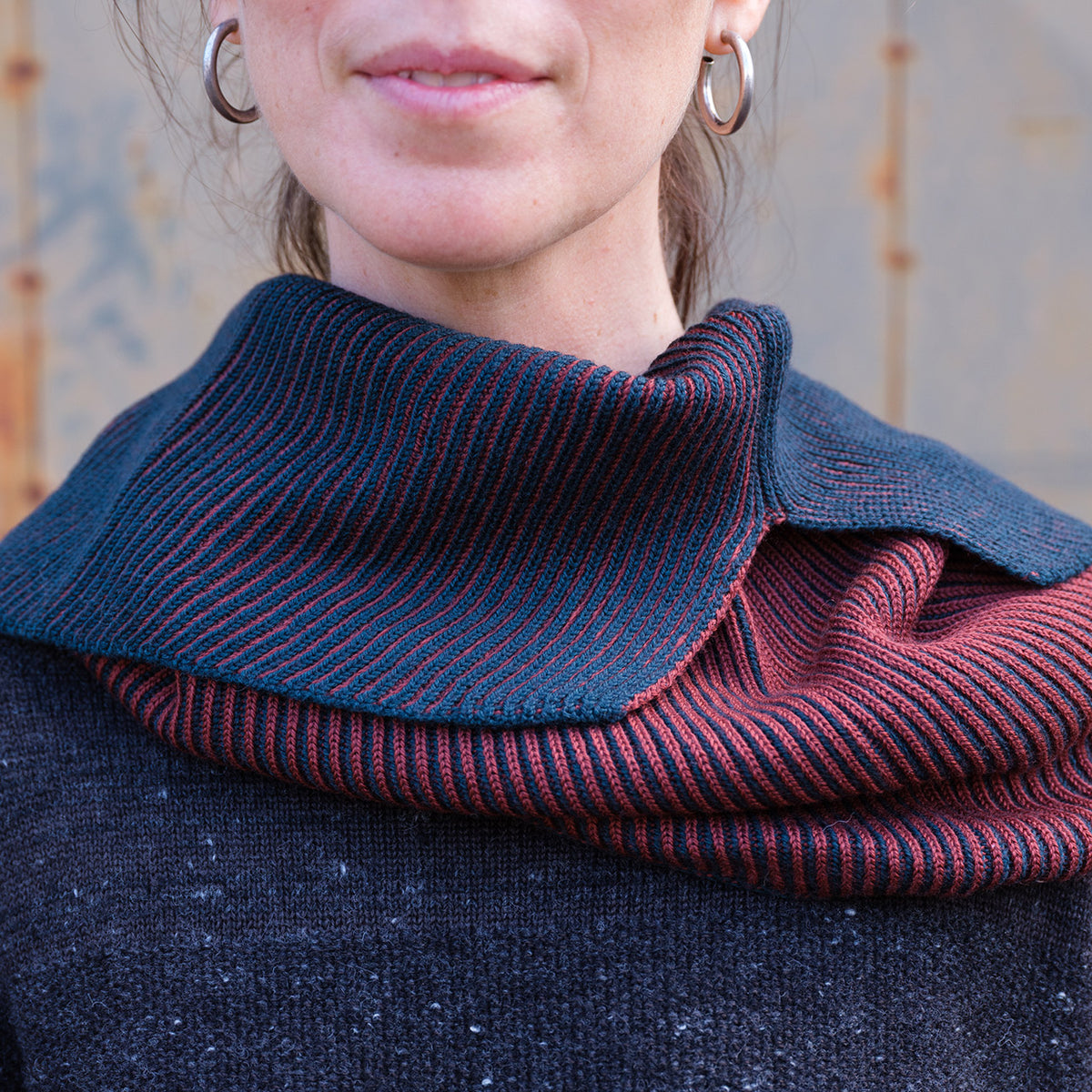 Brioche Split Cowl - 100% Extrafine Merino