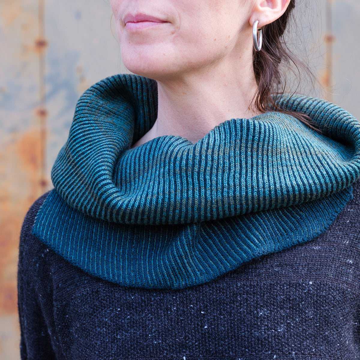 Brioche Split Cowl - 100% Extrafine Merino