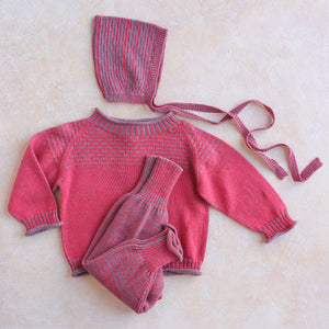 Baby Bonnet - 100% Organic Plant Dyed GOTS Merino Wool (0-24m)