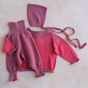 Baby Bonnet - 100% Organic Plant Dyed GOTS Merino Wool (0-24m)