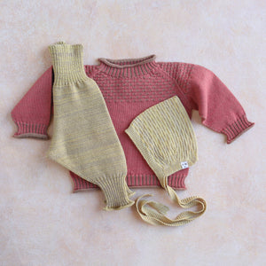 Baby Bonnet - 100% Organic Plant Dyed GOTS Merino Wool (0-24m)