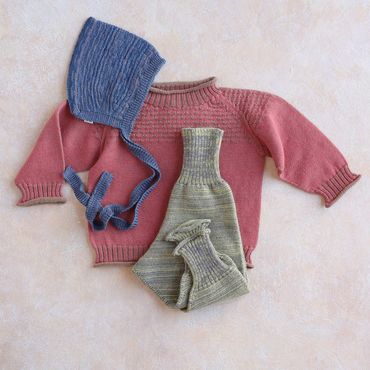 Baby Bonnet - 100% Organic Plant Dyed GOTS Merino Wool (0-24m)