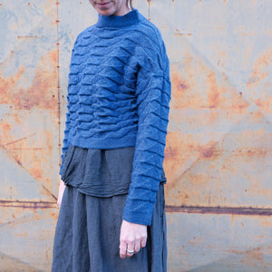 Helix Short Jumper - 100% Pure Wool - Blue