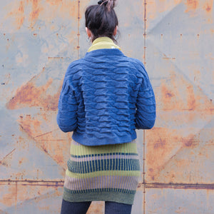 Helix Short Jumper - 100% Pure Wool - Blue