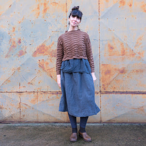 Helix Short Jumper - 100% Pure Wool - Chestnut