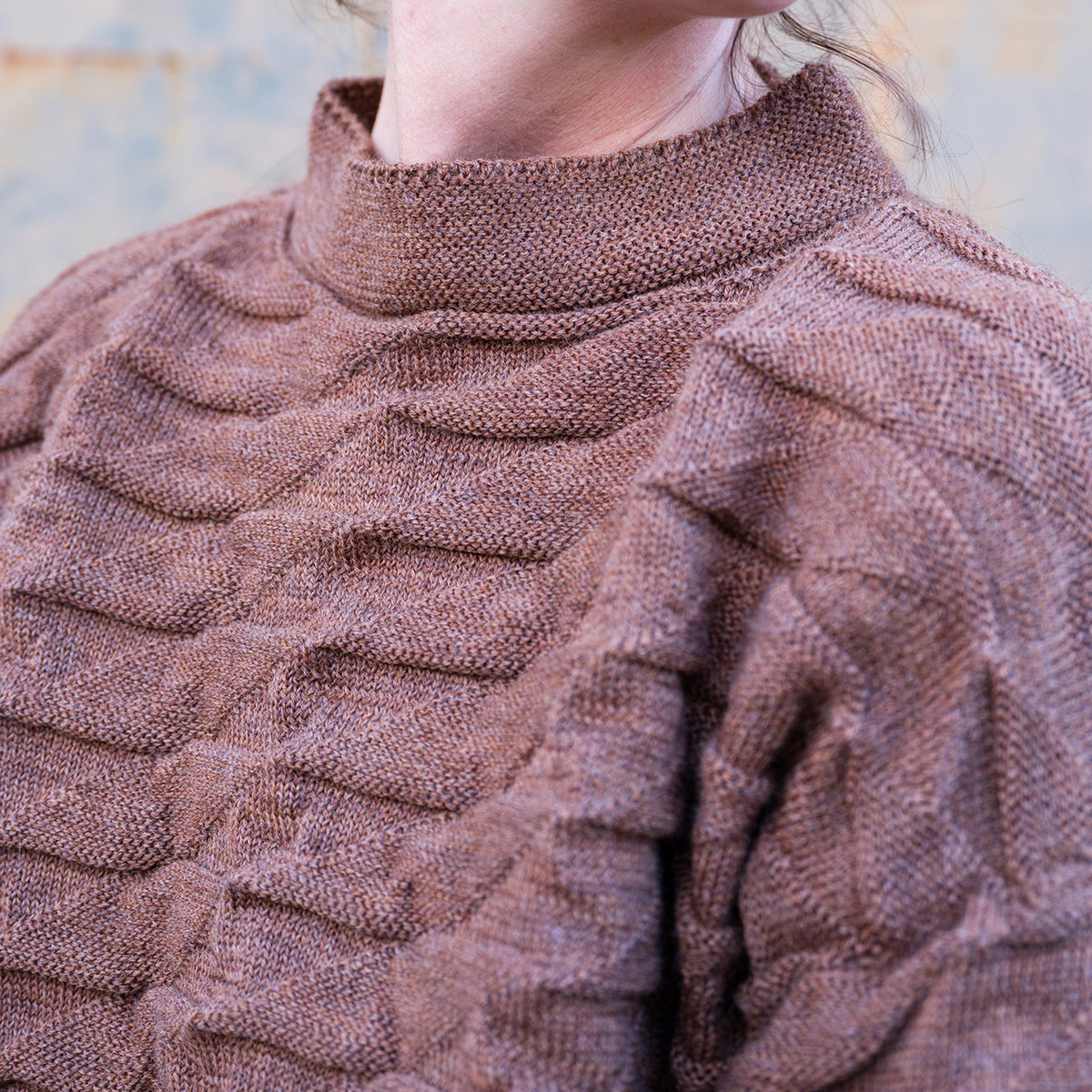 Helix Short Jumper - 100% Pure Wool - Chestnut