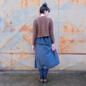 Helix Short Jumper - 100% Pure Wool - Chestnut