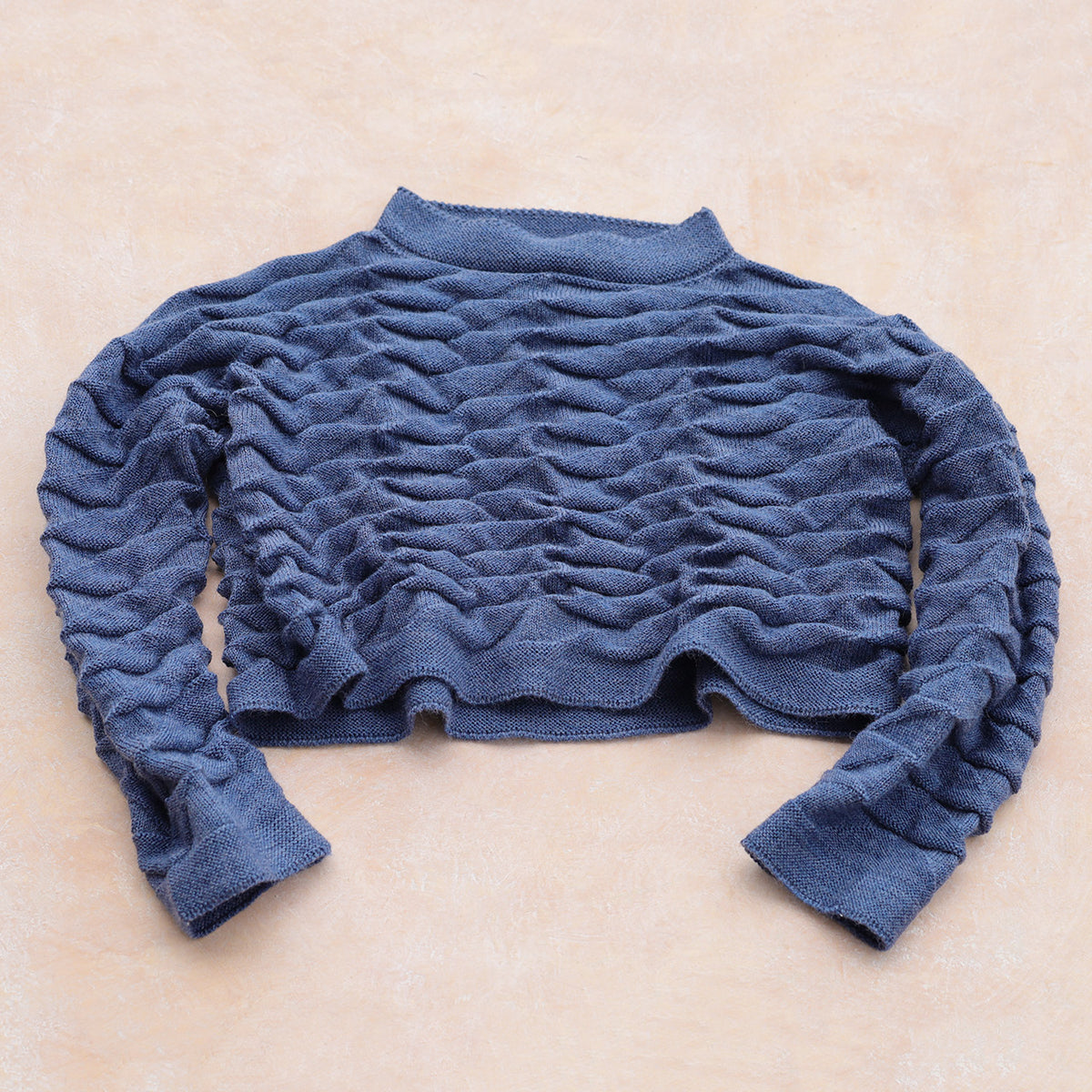Helix Short Jumper - 100% Pure Wool - Blue
