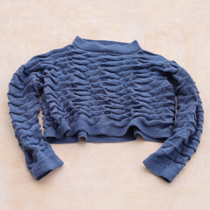 Helix Short Jumper - 100% Pure Wool - Blue