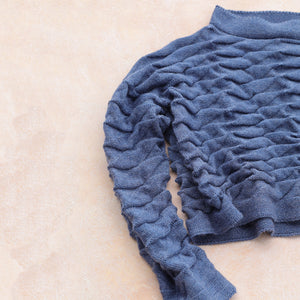 Helix Short Jumper - 100% Pure Wool - Blue