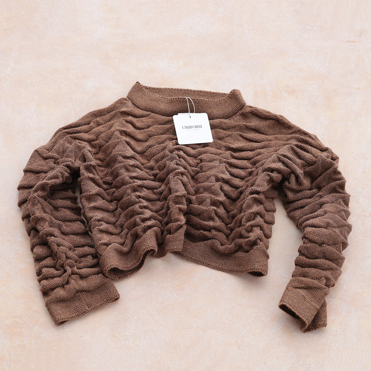 Helix Short Jumper - 100% Pure Wool - Chestnut