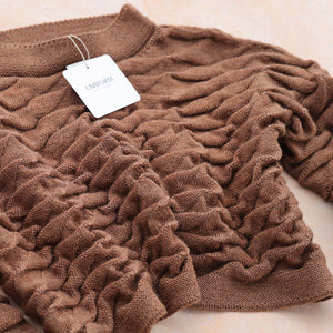Helix Short Jumper - 100% Pure Wool - Chestnut