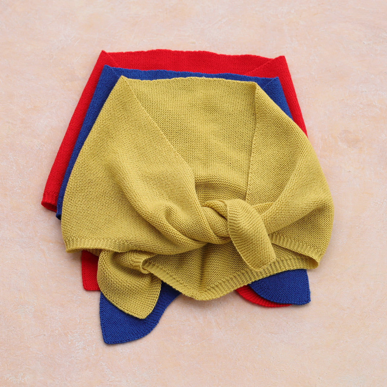 Triangle Knit Scarf - Extra Fine Merino - Primary Colours