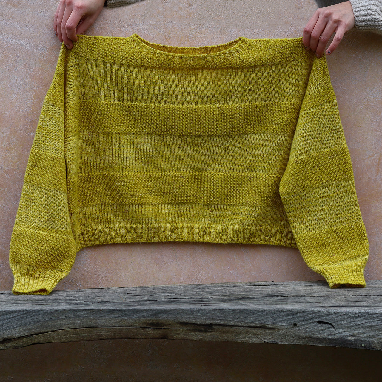 Moss Crop Jumper - Alpaca/Merino Tweed - Oxalis
