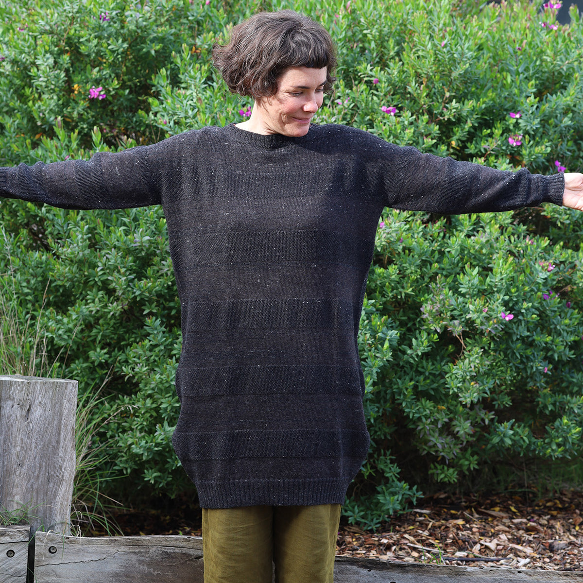 Moss Dress - Alpaca/Merino - Basalt Tweed