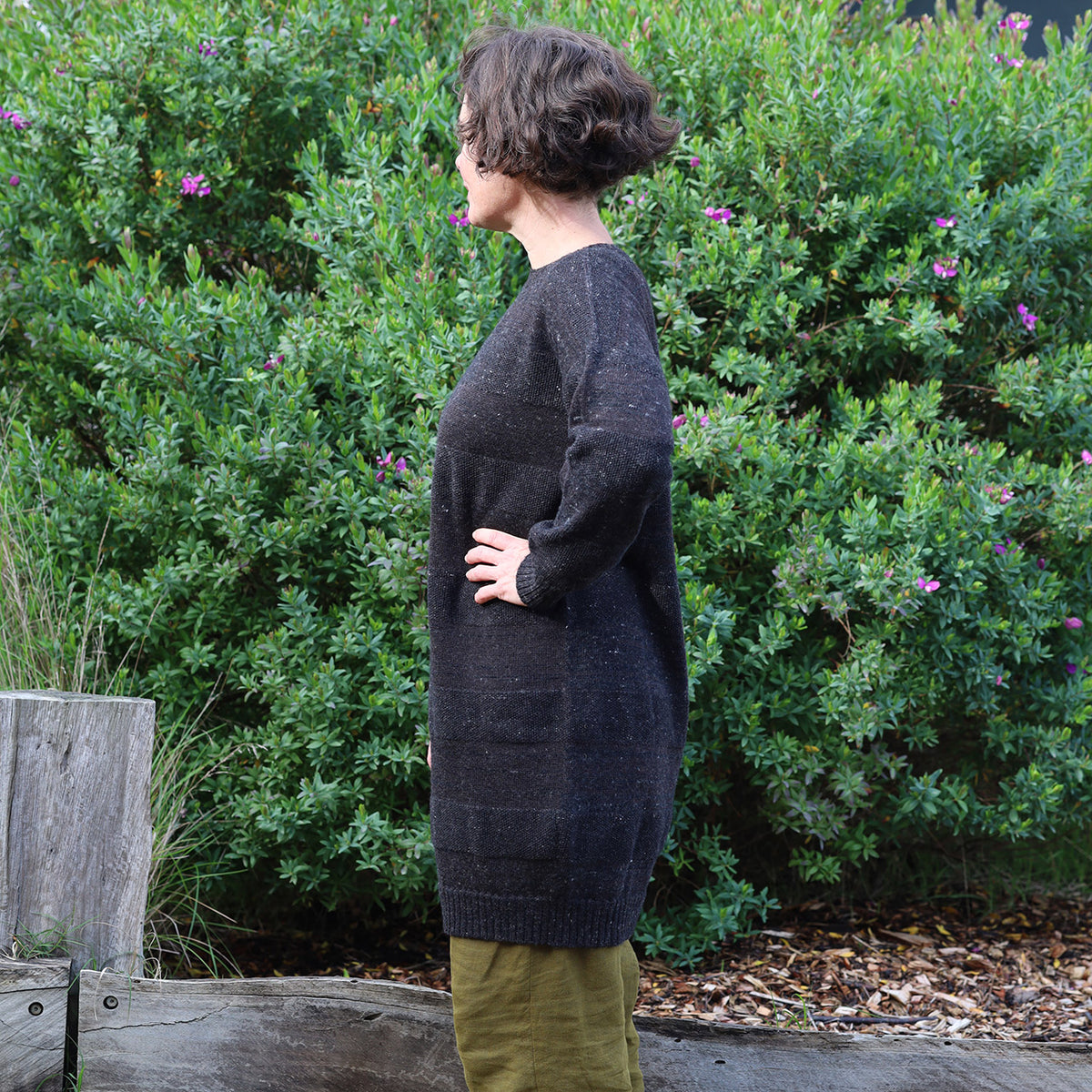 Moss Dress - Alpaca/Merino - Basalt Tweed