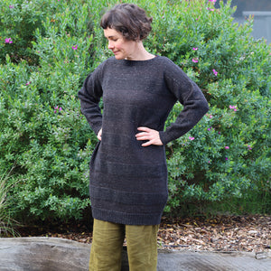 Moss Dress - Alpaca/Merino - Basalt Tweed