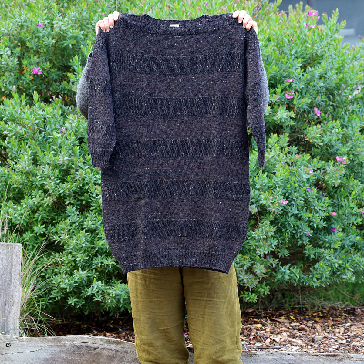 Moss Dress - Alpaca/Merino - Basalt Tweed