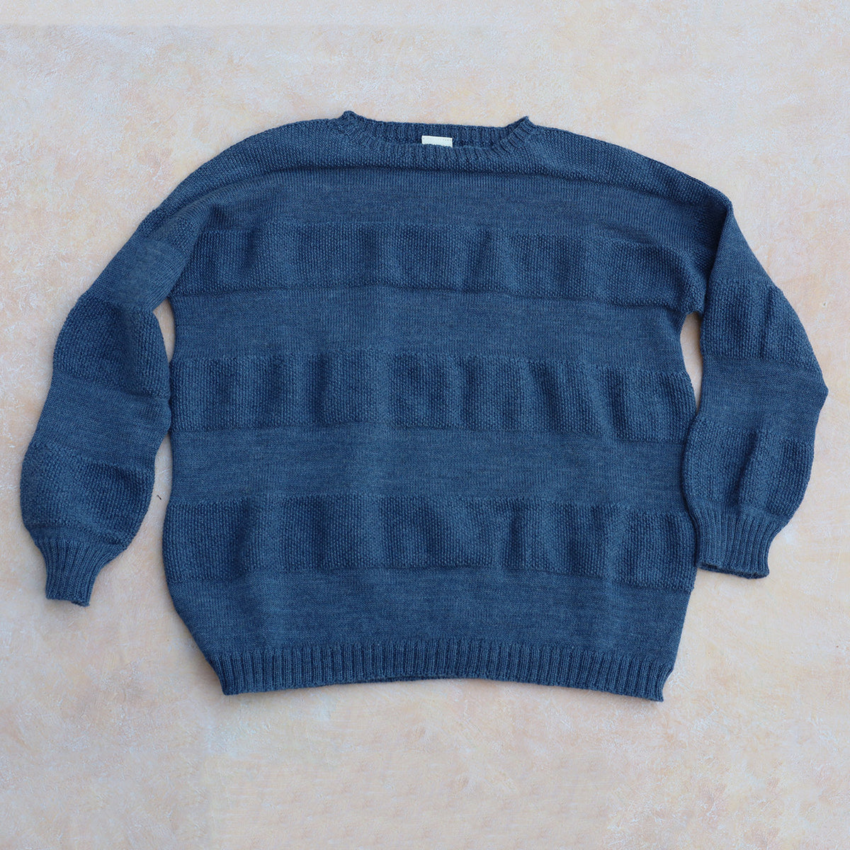 Moss Jumper - 100% Wool - Blue Melange