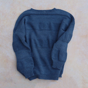 Moss Jumper - 100% Wool - Blue Melange
