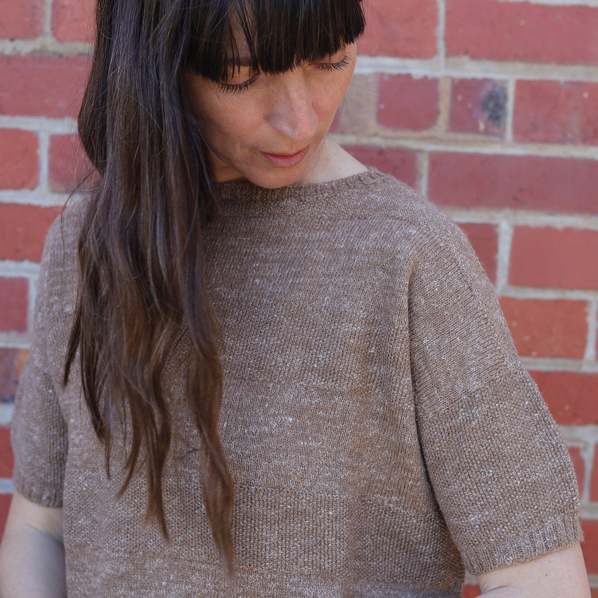 Moss Short Sleeved Knit - Hemp/Wool Marl