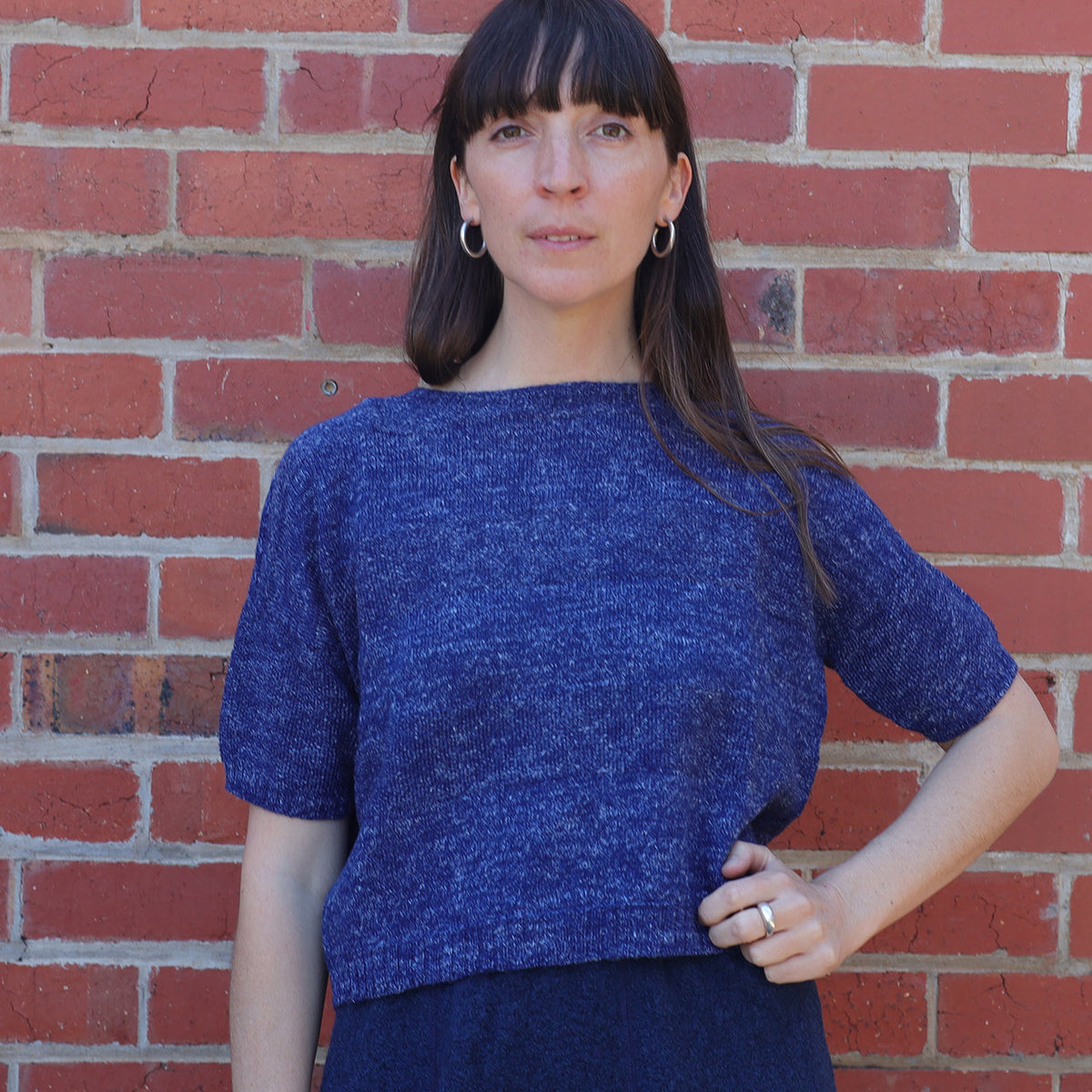 Moss Short Sleeved Knit - Hemp/Wool Marl