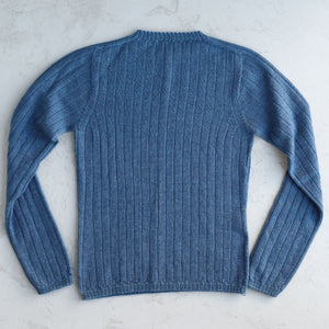 Nico Pullover - 100% Extra Fine Merino - Aqua Melange