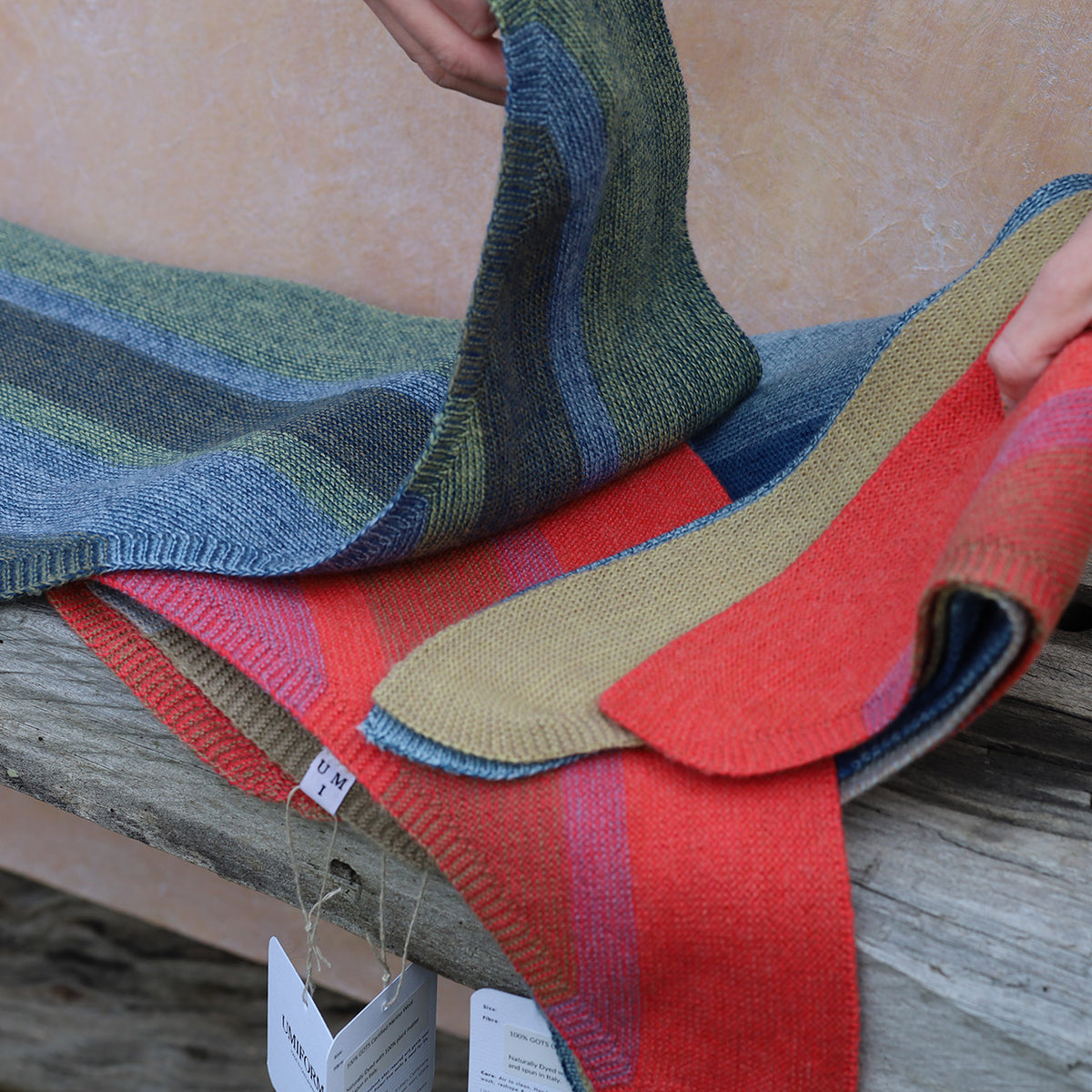 Triangle Knit Scarf - 100% Organic Plant Dyed GOTS Merino