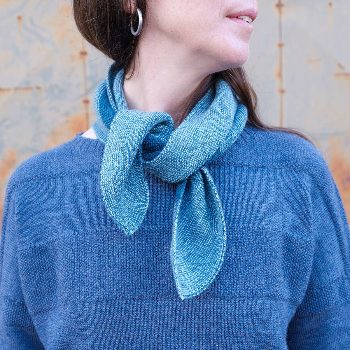 Triangle Knit Scarf - 100% Organic Merino Plant Dyed