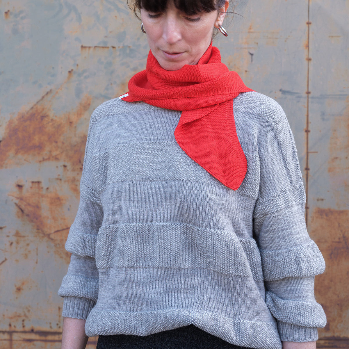 Triangle Knit Scarf - Extra Fine Merino - Primary Colours