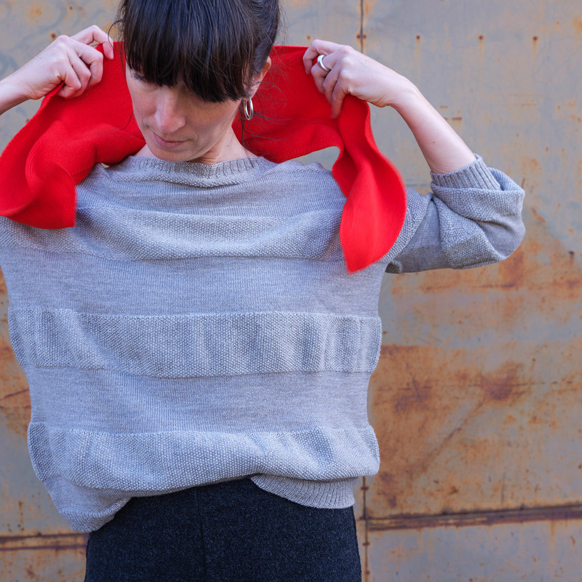 Triangle Knit Scarf - Extra Fine Merino - Primary Colours