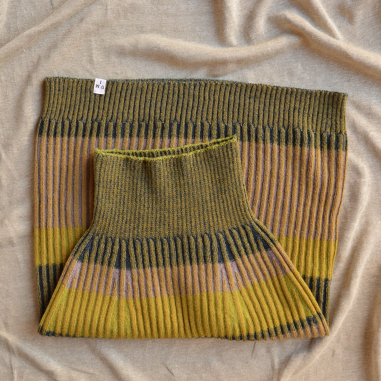 Womens Knitted Rib Skirt/Bellywarmer - Midi - 100% Plant Dyed Merino - Mustard