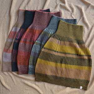 Womens Knitted Rib Skirt/Bellywarmer - Mini - 100% Plant Dyed Merino - Indigo