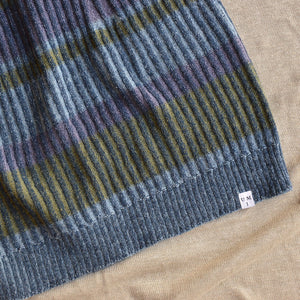 Womens Knitted Rib Skirt/Bellywarmer - Mini - 100% Plant Dyed Merino - Indigo