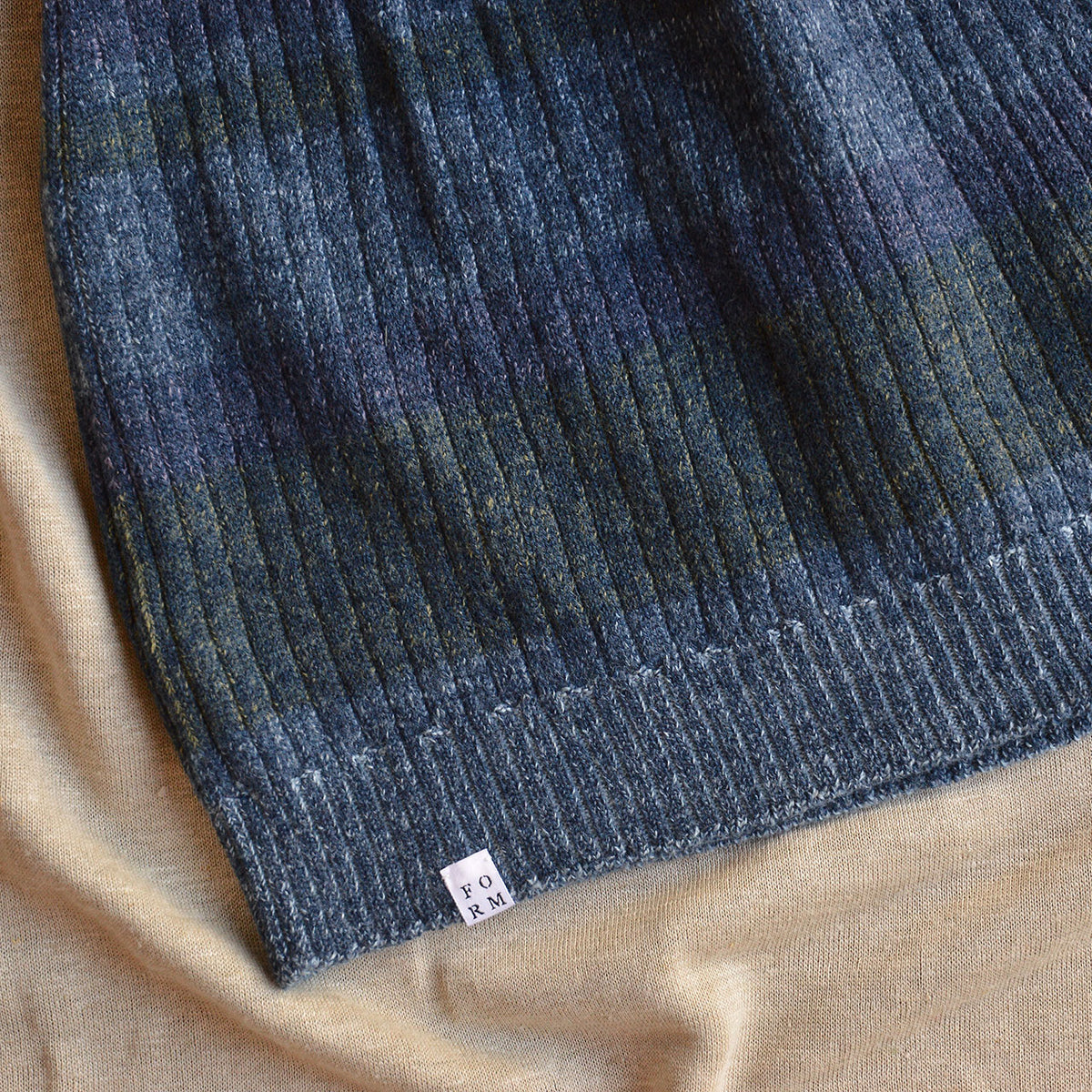 Womens Knitted Rib Skirt/Bellywarmer - Mini - 100% Plant Dyed Merino - Indigo