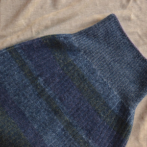 Womens Knitted Rib Skirt/Bellywarmer - Mini - 100% Plant Dyed Merino - Indigo