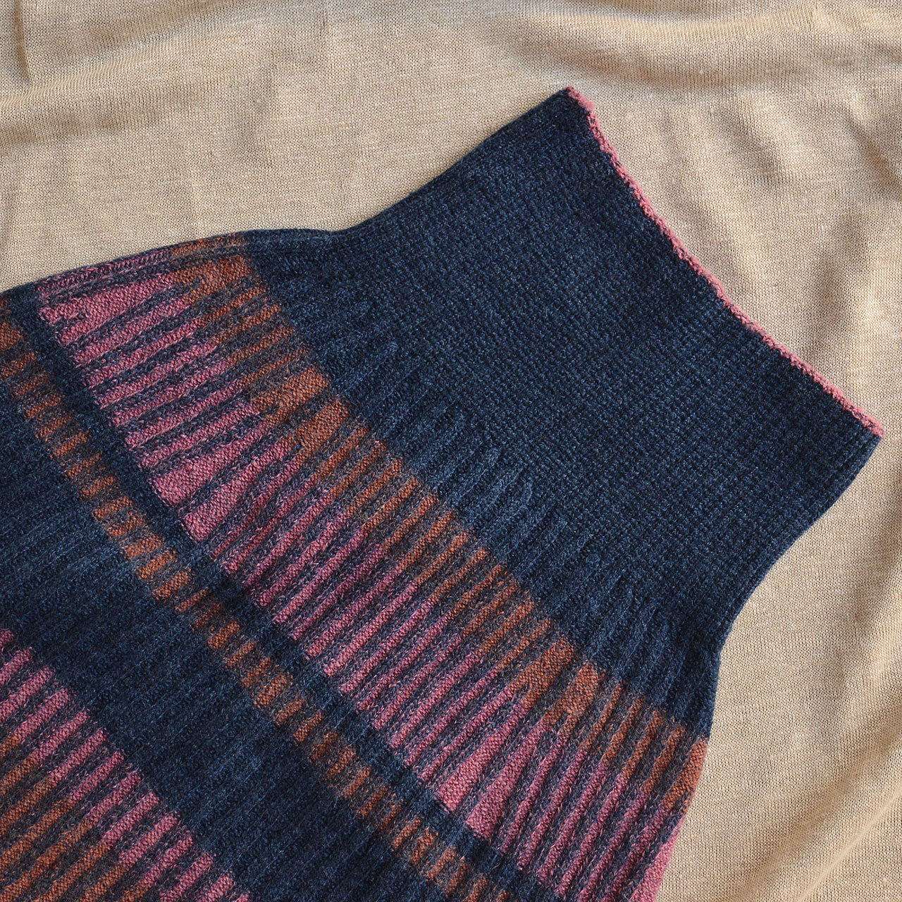 Womens Knitted Rib Skirt/Bellywarmer - Mini - 100% Plant Dyed Merino - Dark Indigo